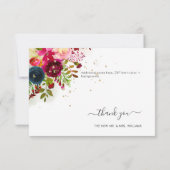 Rustic Boho Waterverf Blush Marsala Navy Kaart (Achterkant)