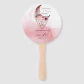 Rustic BOHO Waterverf Crescent Moon Handwaaier (Voorkant)