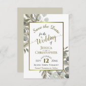 Rustic Boho Waterverf Eucalyptus & Pine Wedding Save The Date (Voorkant / Achterkant)