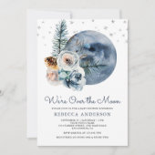 Rustic Boho Waterverf Floral Moon Baby shower Kaart (Voorkant)