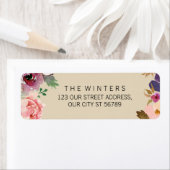 Rustic Boho Waterverf Flowers Wedding Etiket (Insitu)