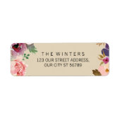 Rustic Boho Waterverf Flowers Wedding Etiket (Voorkant)