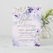 Rustic BOHO Waterverf Lila papaver Kaart (Staand voorkant)