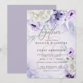 Rustic BOHO Waterverf Lila papaver Kaart (Voorkant / Achterkant)