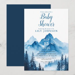 Rustic Boho Waterverf Mountain Baby shower Kaart