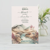 Rustic Boho Waterverf Mountain Bridal Kaart (Staand voorkant)
