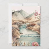 Rustic Boho Waterverf Mountain Bridal Kaart (Achterkant)