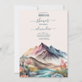 Rustic Boho Waterverf Mountain Bridal Kaart (Voorkant)