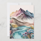 Rustic Boho Waterverf Mountain Bridal Kaart (Achterkant)