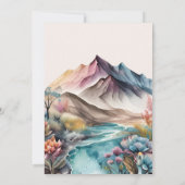 Rustic Boho Waterverf Mountain Verloving Invitat Kaart (Achterkant)