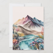 Rustic Boho Waterverf Mountain Wedding Invitation Kaart (Achterkant)