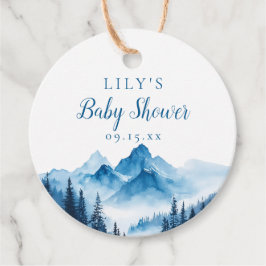 Rustic Boho Waterverf Mountains Baby shower Bedankjes Labels