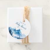 Rustic Boho Waterverf Mountains Baby shower Bedankjes Labels (In situ)