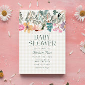 Rustic Boho Waterverf Wildflower Baby shower Kaart