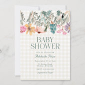 Rustic Boho Waterverf Wildflower Baby shower Kaart (Voorkant)