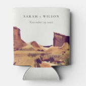 Rustic Boho Waterverf Woestijnlandschap Blikjeskoeler (Achterkant)