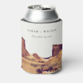 Rustic Boho Waterverf Woestijnlandschap Blikjeskoeler (Blikje Achterkant)
