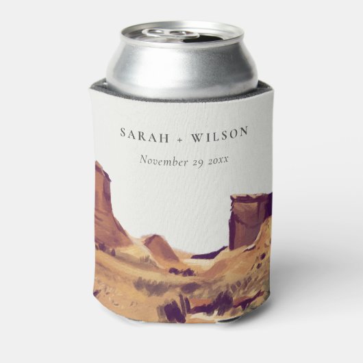 Rustic Boho Waterverf Woestijnlandschap Blikjeskoeler (Blikje Achterkant)