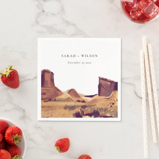 Rustic Boho Waterverf Woestijnlandschap Servet (Insitu)