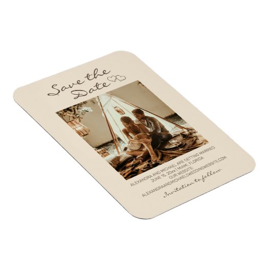 Rustic Boho Wedding Hearts Magneet (Rechterzijde)