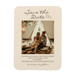 Rustic Boho Wedding Hearts Magneet