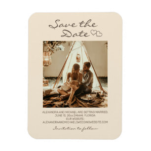 Rustic Boho Wedding Hearts Magneet