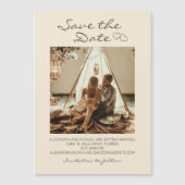 Rustic Boho Wedding Hearts Magnetische Uitnodiging (Voorkant)