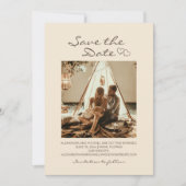 Rustic Boho Wedding Hearts Save The Date (Voorkant)