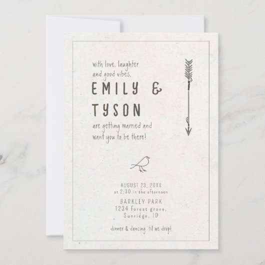 Rustic Boho Wedding ID1109 Kaart (Voorkant)