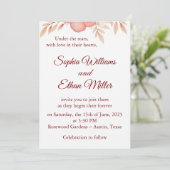 Rustic Boho Wedding Invitation Kaart (Staand voorkant)
