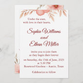 Rustic Boho Wedding Invitation Kaart (Voorkant / Achterkant)