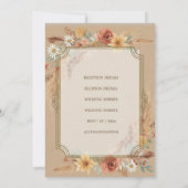 Rustic Boho Wedding Invitation Kaart (Achterkant)