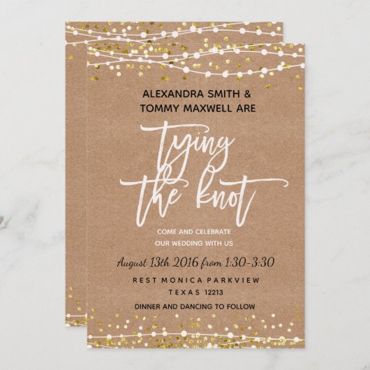 Rustic Boho Wedding Invitation Kaart (Voorkant / Achterkant)