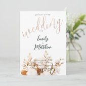 Rustic Boho Wedding Invitation Kaart (Staand voorkant)