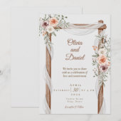 Rustic Boho Wedding Invitation Kaart (Voorkant / Achterkant)