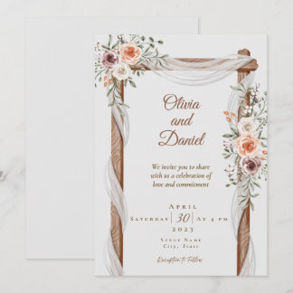 Rustic Boho Wedding Invitation Kaart