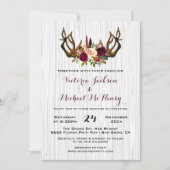 Rustic Boho Wedding Invitation met hertengeweien Kaart (Voorkant)