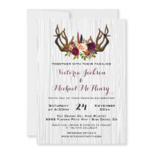 Rustic Boho Wedding Invitation met hertengeweien