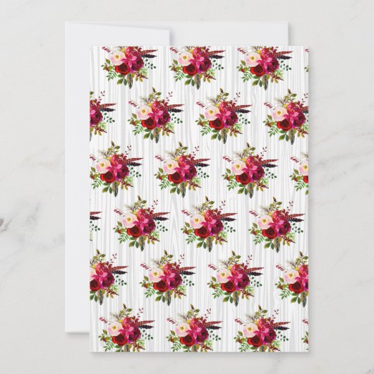 Rustic Boho Wedding Invitation met hertengeweien Kaart (Achterkant)