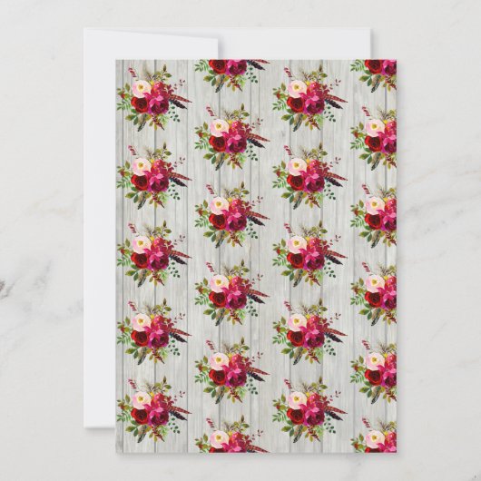 Rustic Boho Wedding Invitation met hertengeweien Kaart (Achterkant)