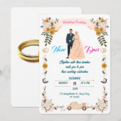 Rustic Boho Wedding Nodig Sjabloon uit Kaart (Voorkant / Achterkant)