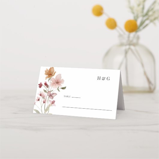 Rustic Boho Wedding Place Card Plaatskaartje (Voorkant)