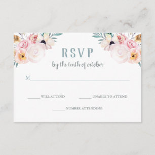 Rustic Boho Wedding Reactie RSVP Kaartje