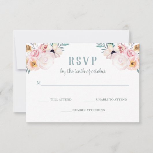 Rustic Boho Wedding Reactie RSVP Kaartje (Voorkant)