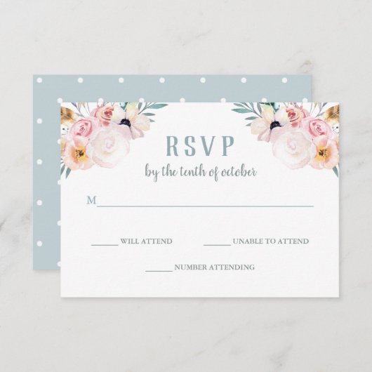 Rustic Boho Wedding Reactie RSVP Kaartje (Voorkant / Achterkant)