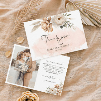 Rustic Boho Wedding Thank You Card Bedankkaart