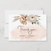 Rustic Boho Wedding Thank You Card Bedankkaart (Voorkant)