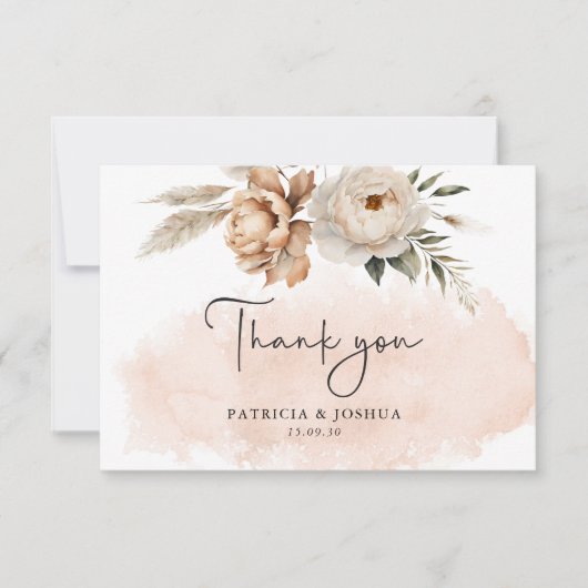 Rustic Boho Wedding Thank You Card Bedankkaart (Voorkant)