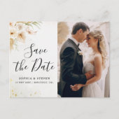 Rustic Boho Wedding with Neutral and Golden Floral Briefkaart (Voorkant)