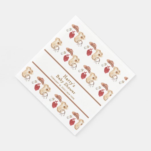 Rustic Boho Westerne Cowboy Kleding Baby shower Servet (Hoek)